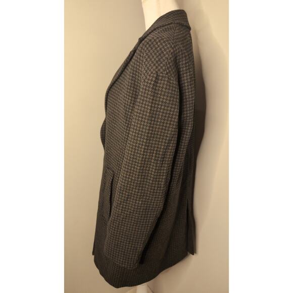 Zara Basic wool blend houndstooth heritage oversized long blazer jacket - Picture 6 of 12